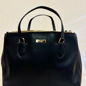 Kate Spade Black Satchel with Gold Accents